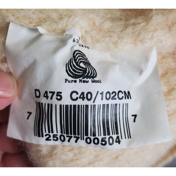 VTG Barbour Sweater Mens Med (C40) Ivory Cream Fisherman Pure New Wool Scotland - Picture 6 of 10